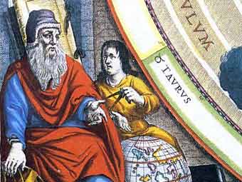 Астролог на средневековой гравюре. 