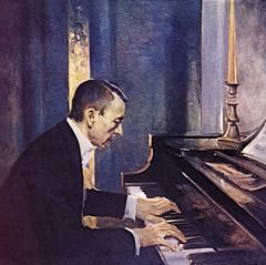 Г. Э. Чемберс. С. В. Рахманинов за роялем. 1930-е