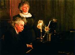 Эдвард Григ аккомпанирует своей жене. 1898