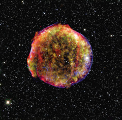 Взрыв сверхновой звезды, зарегистрированный более чем 400 лет назад известным астрономом Тихо Браге
