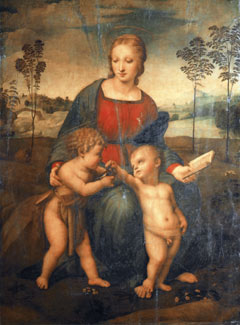 Рафаэль. Мадонна со щегленком. Флоренция, галерея Уффици. 1506