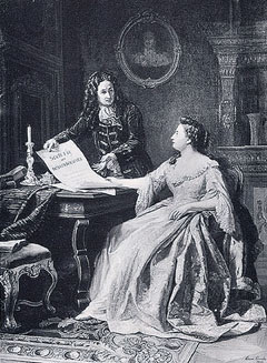 Лейбниц представляет королеве Софии Шарлотте план создания Берлинского научного общества. 1868