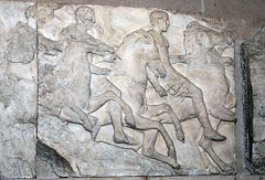 Фрагмент Афинского Парфенона и западного фриза, снятого с его портика. Древняя Греция