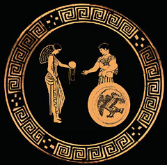 Тесей и Ариадна. Древняя Греция. Вазопись