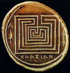 Критские монеты с изображением лабиринта Дедала. 280 год до н.э.