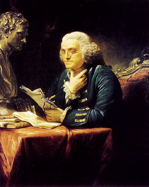 Бенджамин Франклин. Портрет работы Дэвида Мартина. 1767 год.
