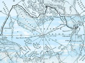 Карта северных маршрутов Амундсена