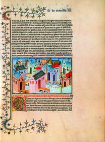Страница из французского издания книги Марко Поло. XV век 