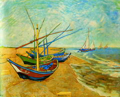 Ван Гог. Рыбацкие лодки в Сент-Мари. Арль, конец июня 1888